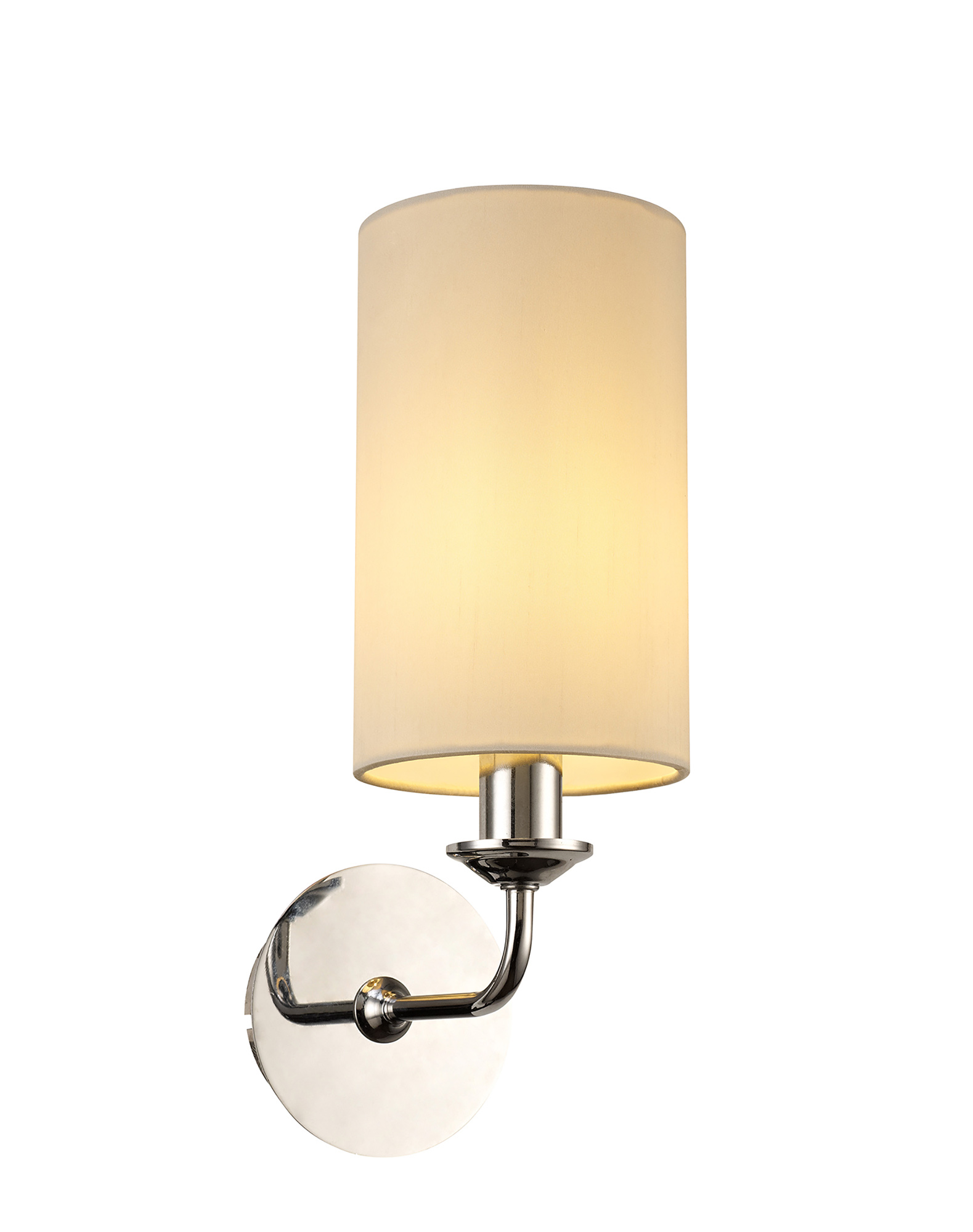 DK0012  Banyan Wall Lamp 1 Light Polished Chrome; Ivory Pearl